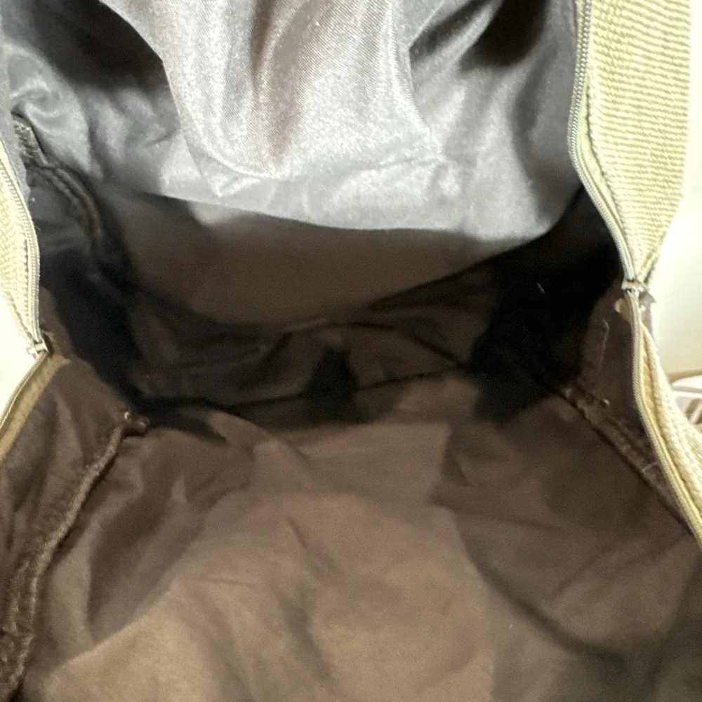 Portage Travel Gear Olive Canvas Backpack With Brown Leather Accents Multiple Co